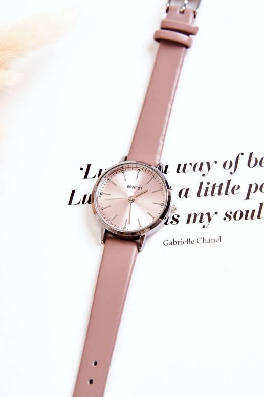 Moteriškas laikrodis Analogowy Bez Niklu Ernest rožinės spalvos