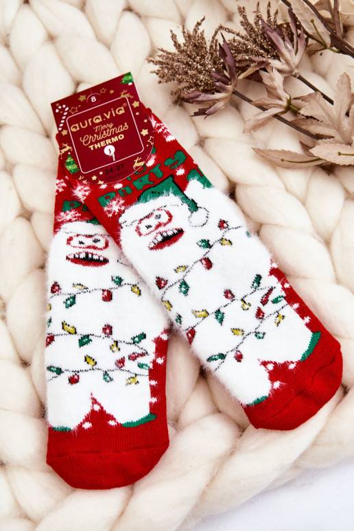 Vaikiški Christmas Medvilninės kojinės Termoaktywne Yeti raudonos spalvos