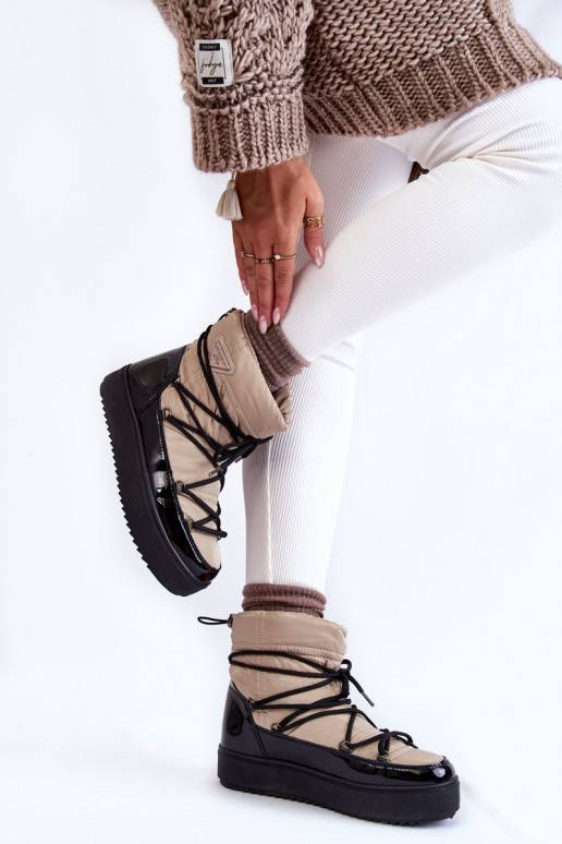    sniego batai su raišteliais smėlio spalvos-juodos spalvos Carrios