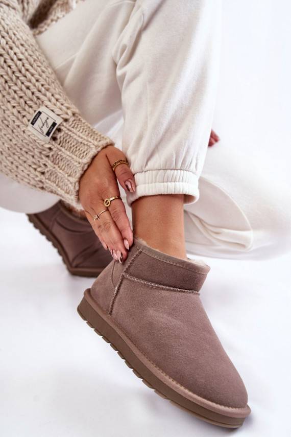   iš zomšos  sniego batai pilkos spalvos Shelie