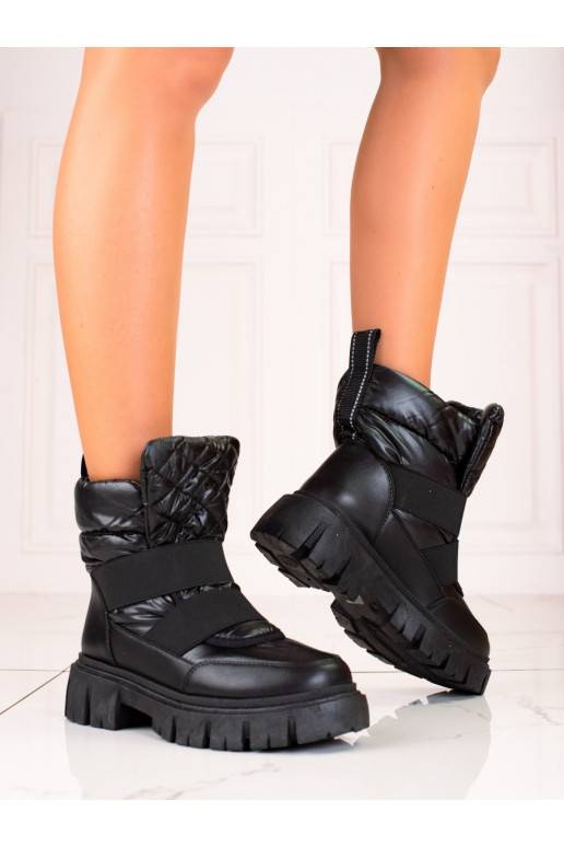 Moteriški sniego batai Shelovet su masyvia platforma juodos spalvos