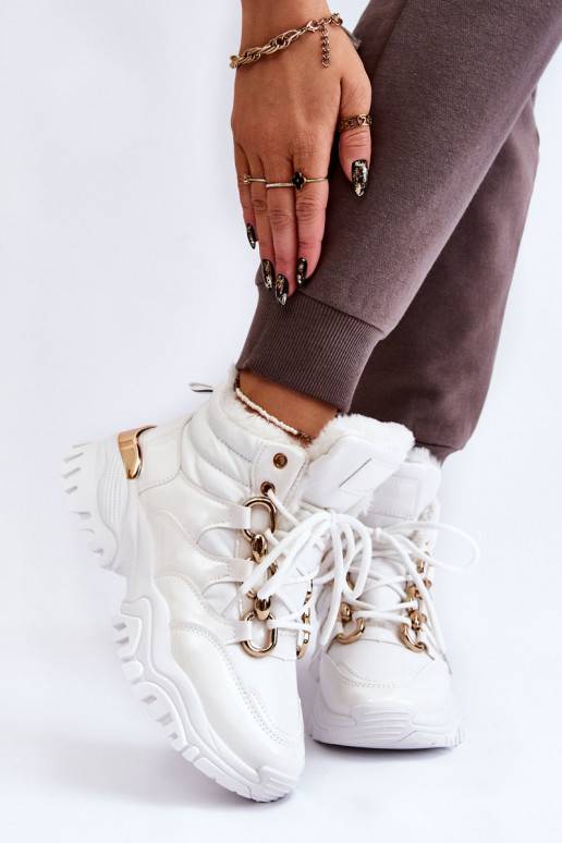   pašiltinti sportiniai bateliai batai su raišteliais baltos spalvos Bastini