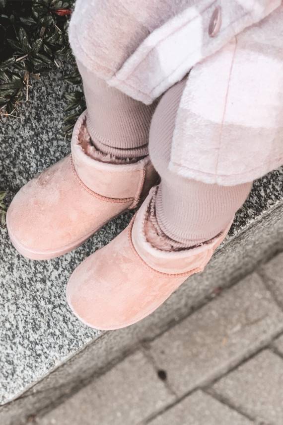 Šilti vaikiški žieminiai batai rožinės spalvos Gooby