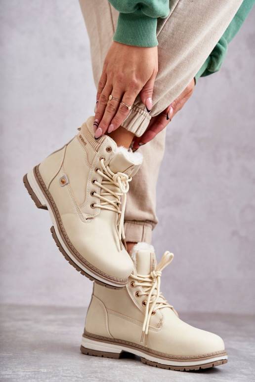   pašiltinti Aulinukai batai smėlio spalvos Liv
