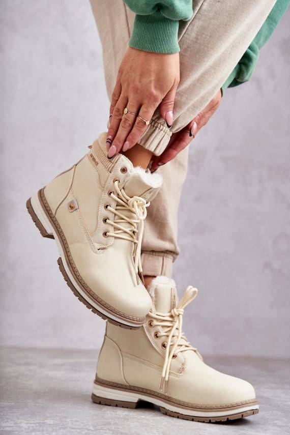   pašiltinti Aulinukai batai smėlio spalvos Liv