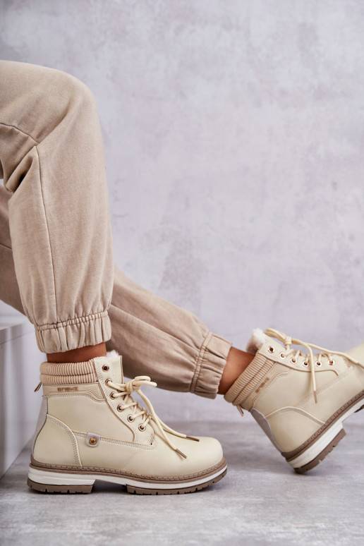   pašiltinti Aulinukai batai smėlio spalvos Liv