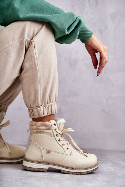   pašiltinti Aulinukai batai smėlio spalvos Liv