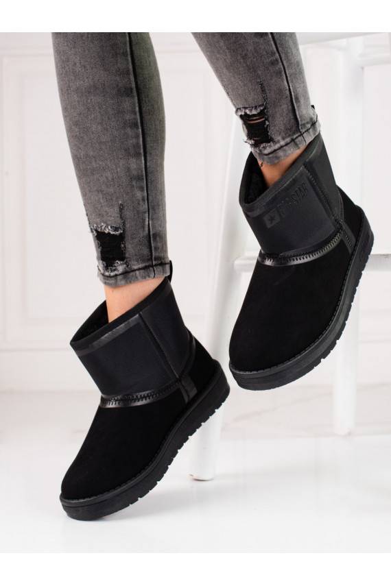juodos spalvos iš zomšos Moteriški sniego batai krótkie BIG STAR KK274614