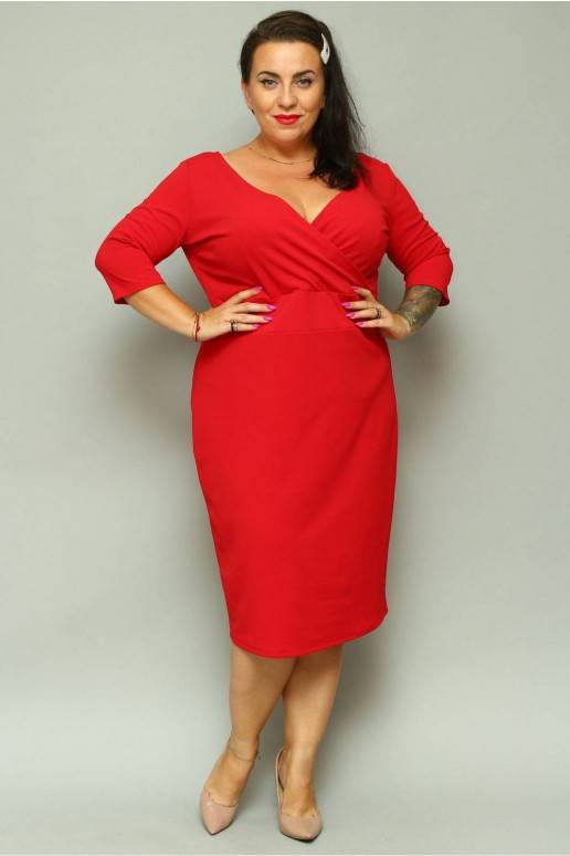 Stilinga raudonos spalvos Plus size...