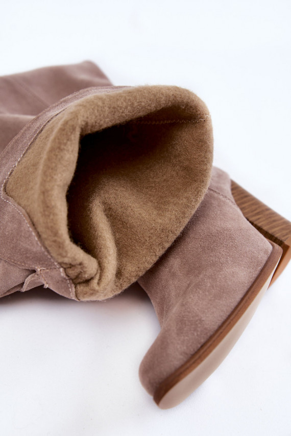   iš zomšos ilgaauliai batai ilgi batai  2833 pilkos spalvos