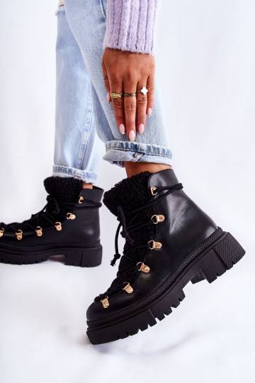   pašiltinti Aulinukai batai juodos spalvos Arisa 2