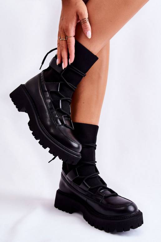   masyvūs aulinukai su kojinės tipo auliuku juodos spalvos Fallor