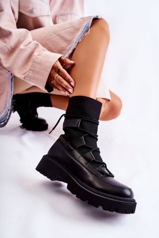   masyvūs aulinukai su kojinės tipo auliuku juodos spalvos Fallor