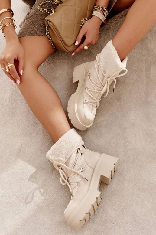   Aulinukai sniego batai su pašiltinimu smėlio spalvos Sanna