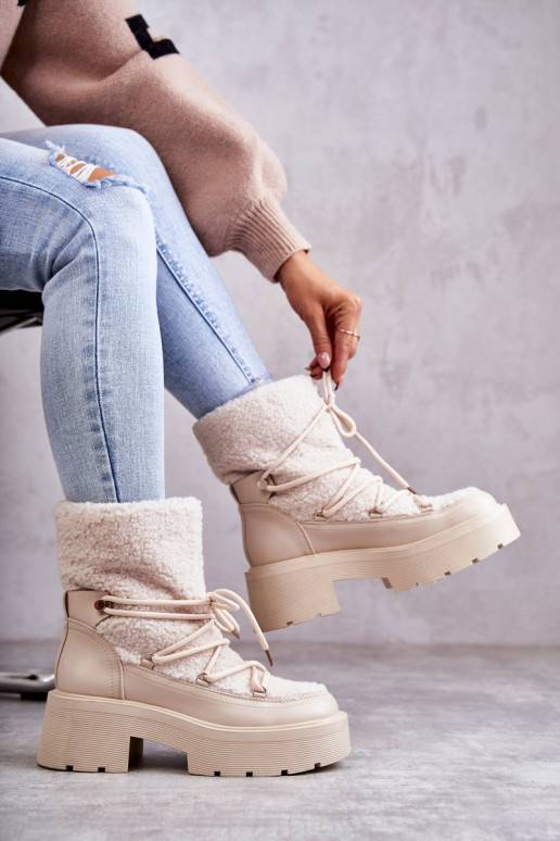   Aulinukai sniego batai su pašiltinimu smėlio spalvos Sanna