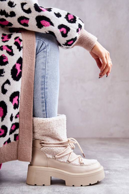   Aulinukai sniego batai su pašiltinimu smėlio spalvos Sanna