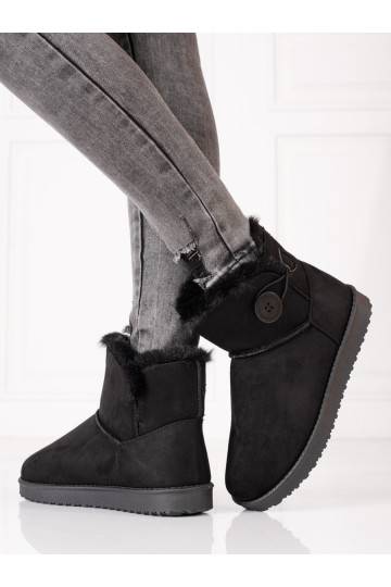 šilti Moteriški sniego batai Shelovet juodos spalvos z guzikiem 2