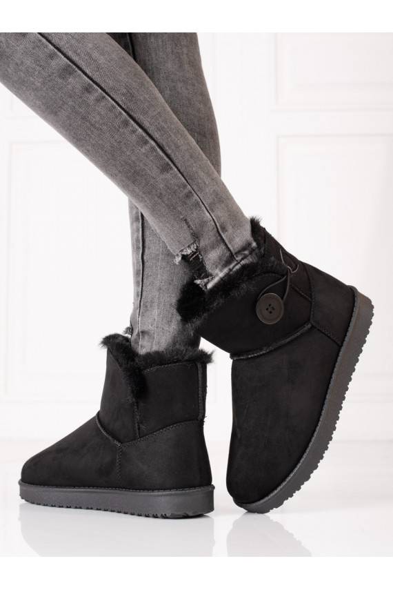 šilti Moteriški sniego batai Shelovet juodos spalvos z guzikiem