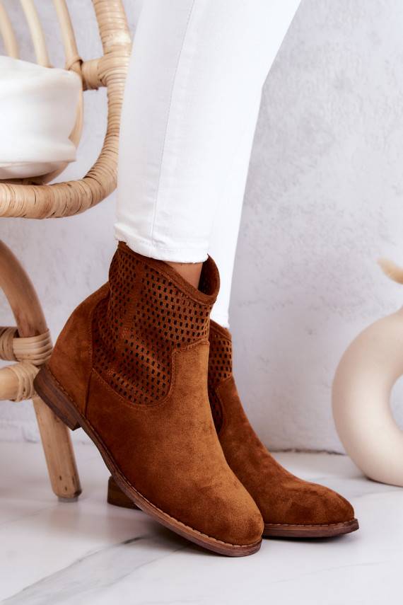 iš zomšos   Aulinukai su paslėpta platforma rudos spalvos Solene