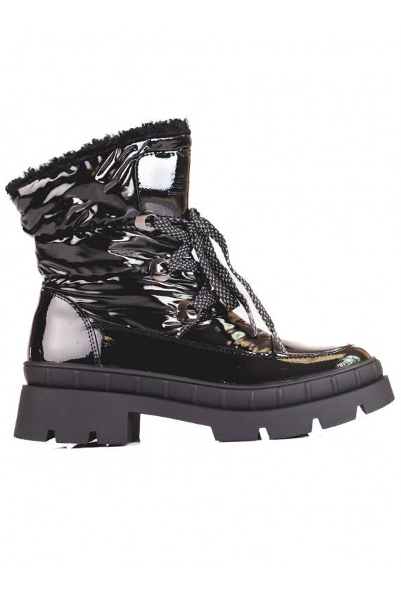 juodos spalvos Moteriški sniego batai su kailiuku Shelovet