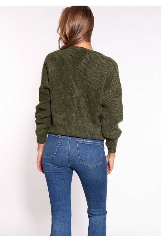 Žalios spalvos moteriškas kardiganas MKM