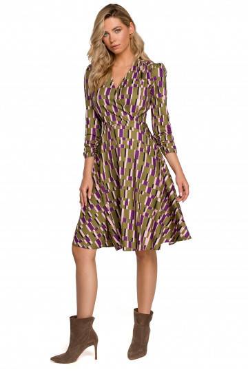 Stilingų raštų suknelė Makover