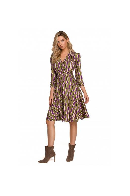 Stilingų raštų suknelė Makover