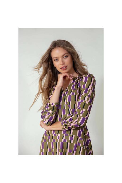 Stilingų raštų suknelė Makover