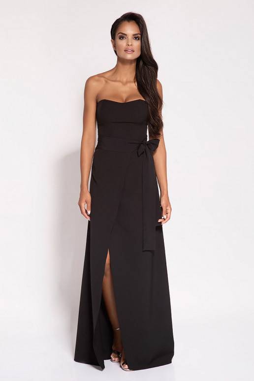 Juodos spalvos suknelė su banteliu iš...