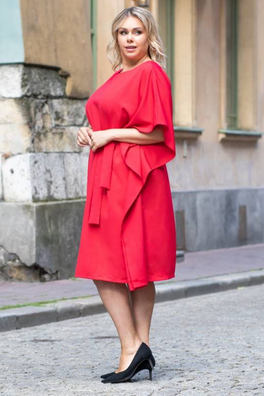Raudonos spalvos Plus size suknelė...