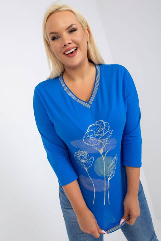 Mėlynos spalvos Plus size palaidinė...