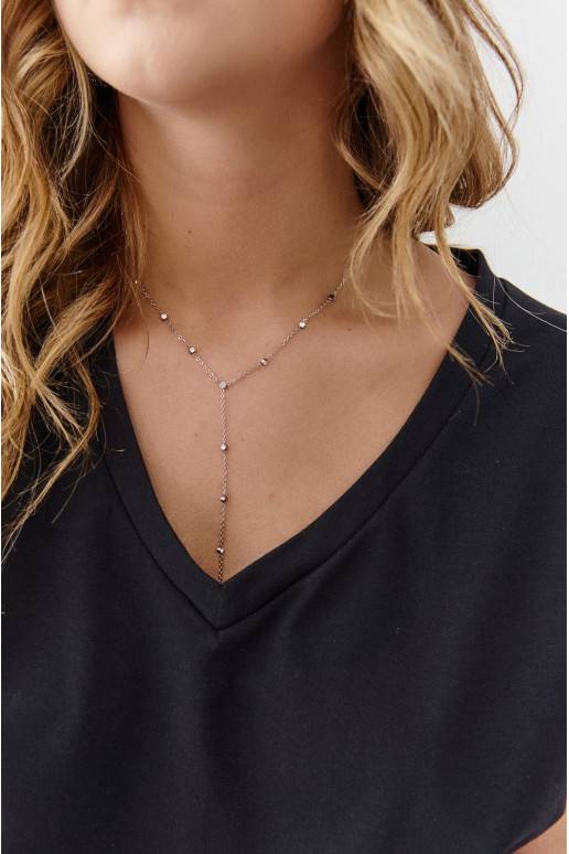 Kaklo papuošalas iš nerūdijančio plieno  sidabro spalvos BZI073