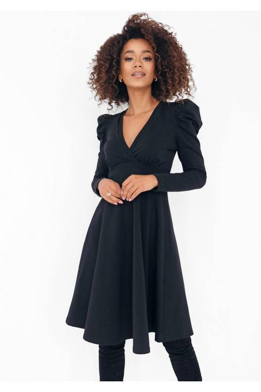 Jenna - Midi ilgio suknelė juodos spalvos