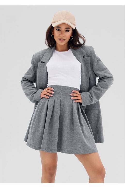 Blowe - Mini sijonas šviesiai pilkos spalvos