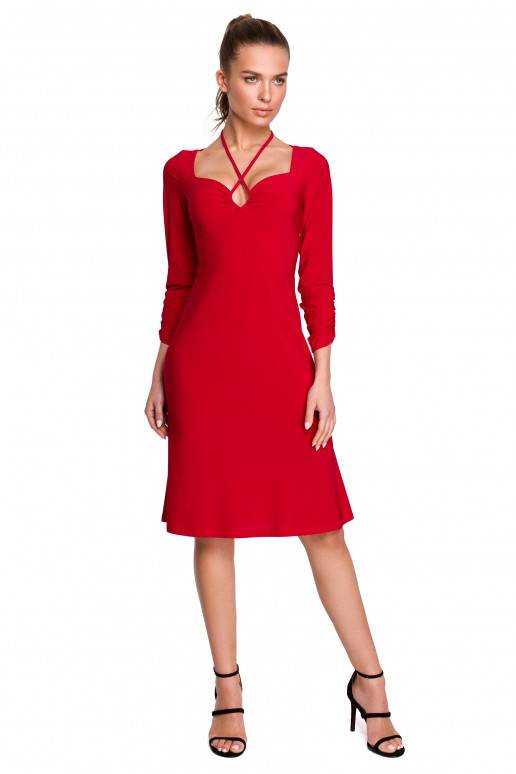 Raudona Vakarinė suknelė modelis Stylove