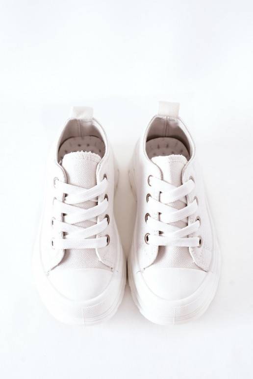 Vaikiški laisvalaikio batai su platforma baltos spalvos Travel Time