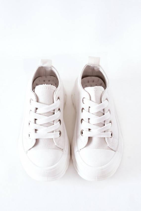 Vaikiški laisvalaikio batai su platforma baltos spalvos Travel Time