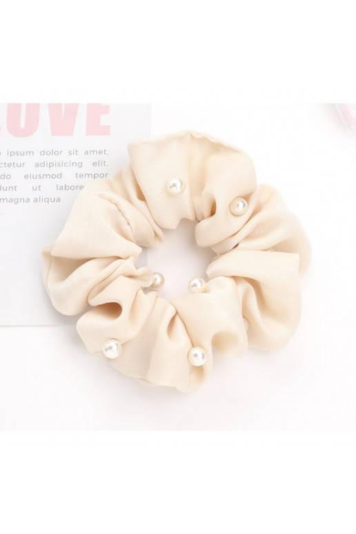 Plaukų gumelė Scrunchie  kreminės spalvos GUM95K