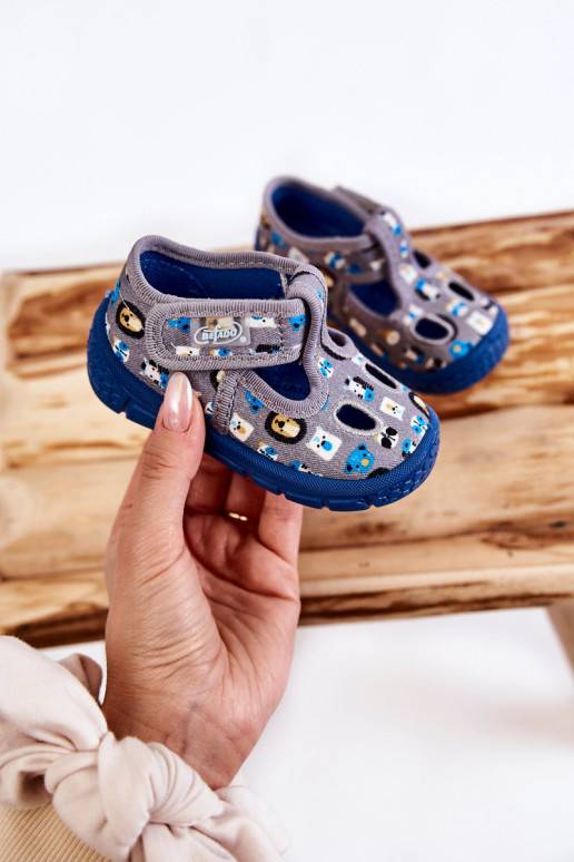 batai šlepetės  Befado Zwierzątka 533P020 pilkos spalvos