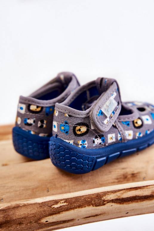 batai šlepetės  Befado Zwierzątka 533P020 pilkos spalvos