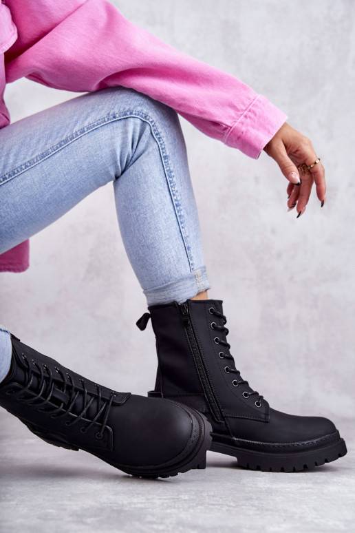   Aulinukai pašiltinti su užtrauktukais juodos spalvos Fabiola