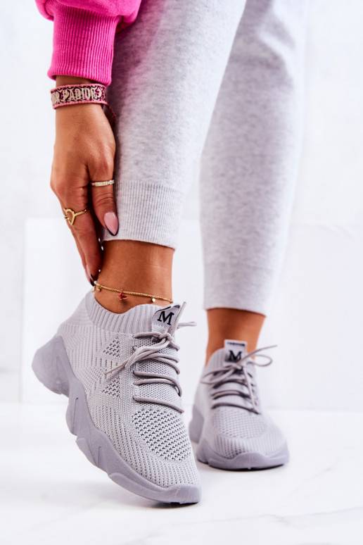 Sportinio stiliaus batai Sneakers modelio batai medžiaginės pilkos spalvos Nolene