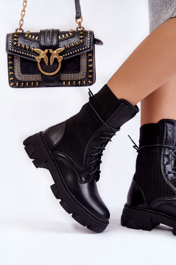   masyvūs aulinukai su raišteliais juodos spalvos Marlissa