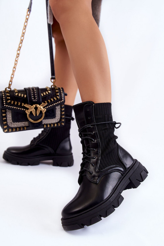   masyvūs aulinukai su raišteliais juodos spalvos Marlissa