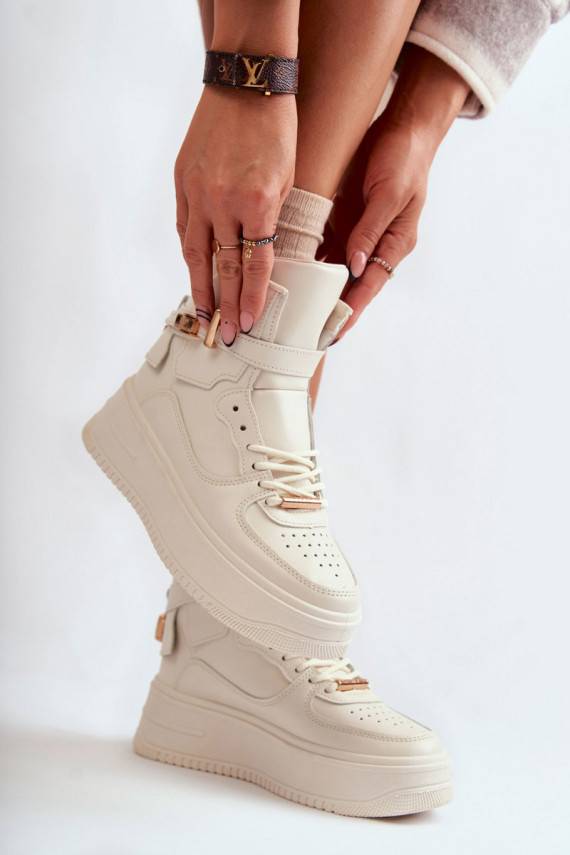   pašiltinti  sportiniai bateliai smėlio spalvos Lexa