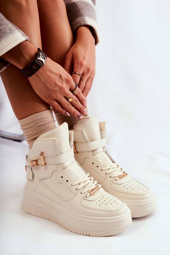   pašiltinti  sportiniai bateliai smėlio spalvos Lexa