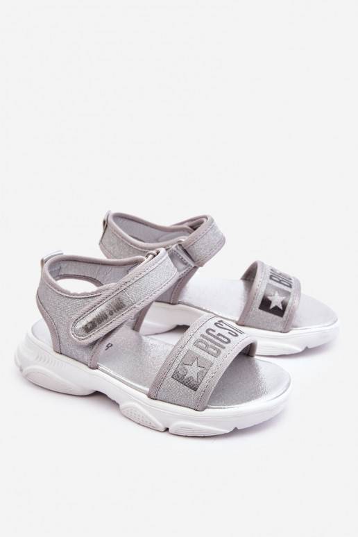 Vaikiški sandalai su lipniais užsegimais Big Star LL374194 sidabro spalvos