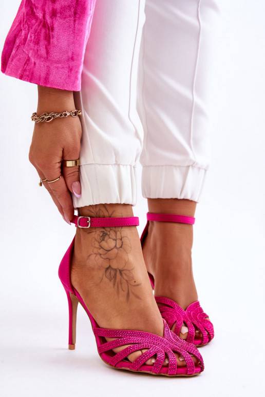 Stilingi aukštakulniai bateliai su kniedėmis rožinės spalvos Jaylen