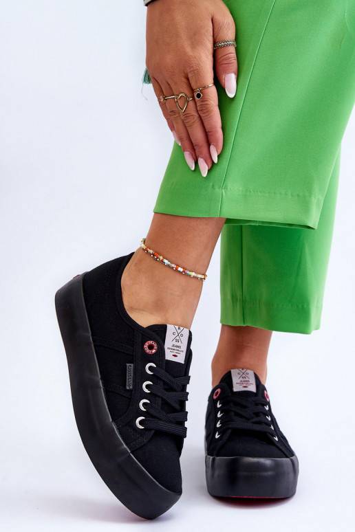 Moteriški batai su platforma Cross Jeans LL2R4039 juodos spalvos