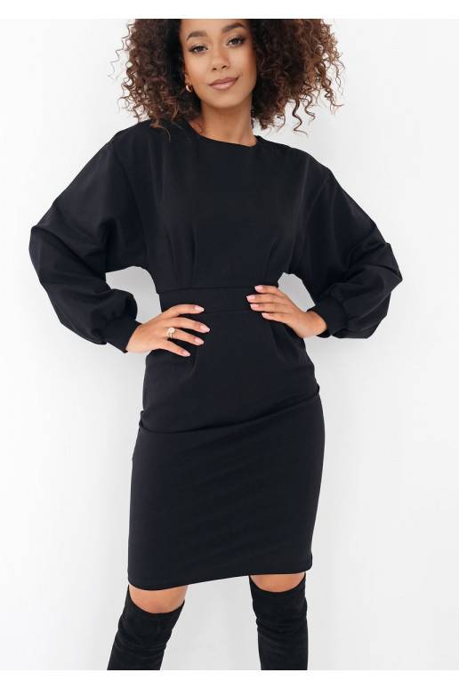 Malva -  juodos spalvos Midi ilgio suknelė